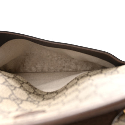 Gucci GG Supreme Monogram Web Small Neo Vintage Double Flap Messenger Bag Beige New Acero 7 of 13