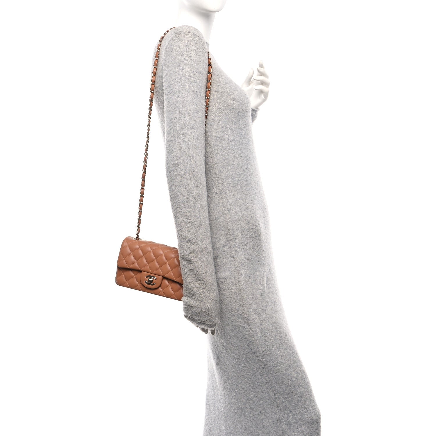Chanel Lambskin Quilted Mini Rectangular Flap Brown 2 of 11