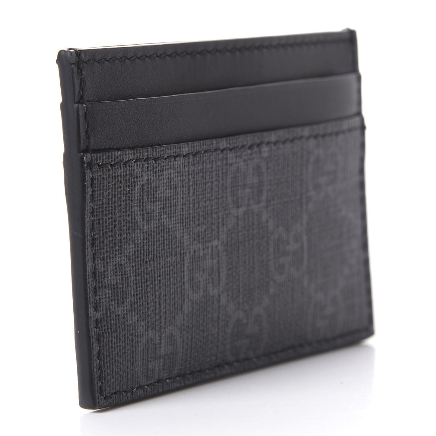 GG Supreme Monogram Kingsnake Card Holder Black Grey