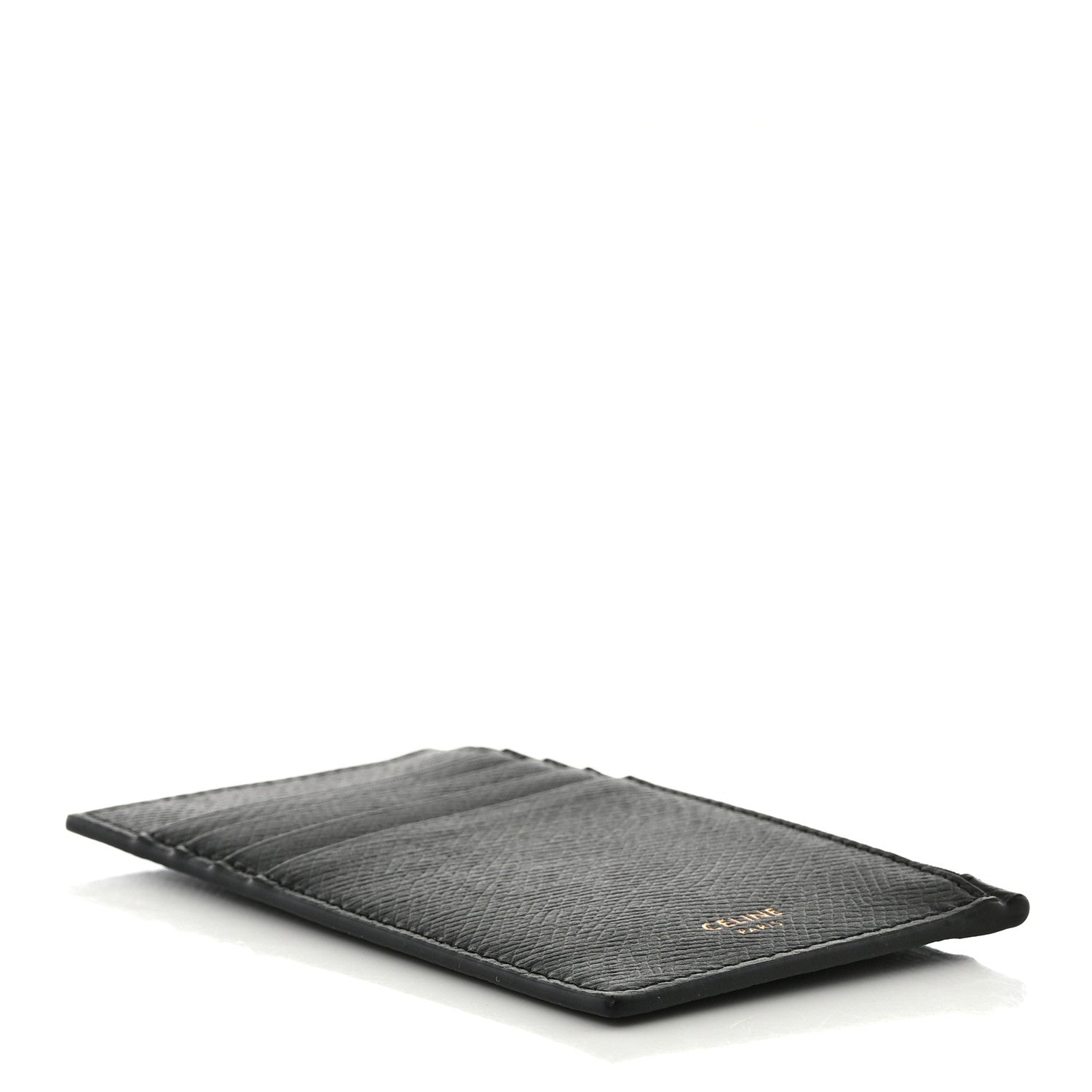 Celine Grained Calfskin Zipped Card Holder Black 4 of 11
