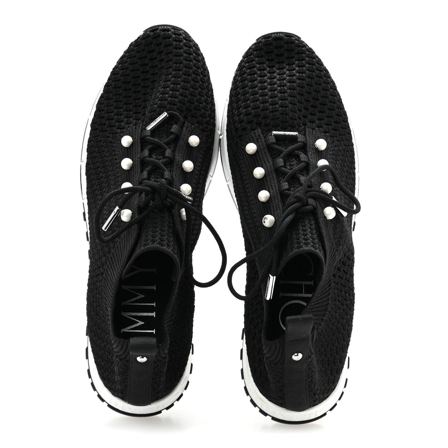 Veles Knit Pearly Lace Up Sneaker 40 Black