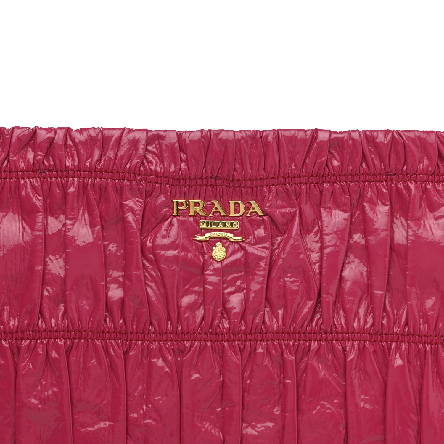 Prada Nappa Gaufre Ruched Clutch Begonia 8 of 8