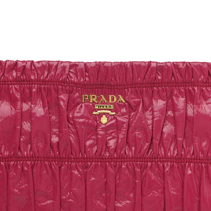 Prada Nappa Gaufre Ruched Clutch Begonia 8 of 8