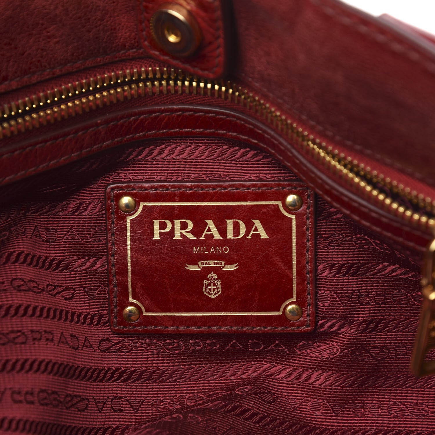Prada Vitello Shine Tote Rubino 7 of 11