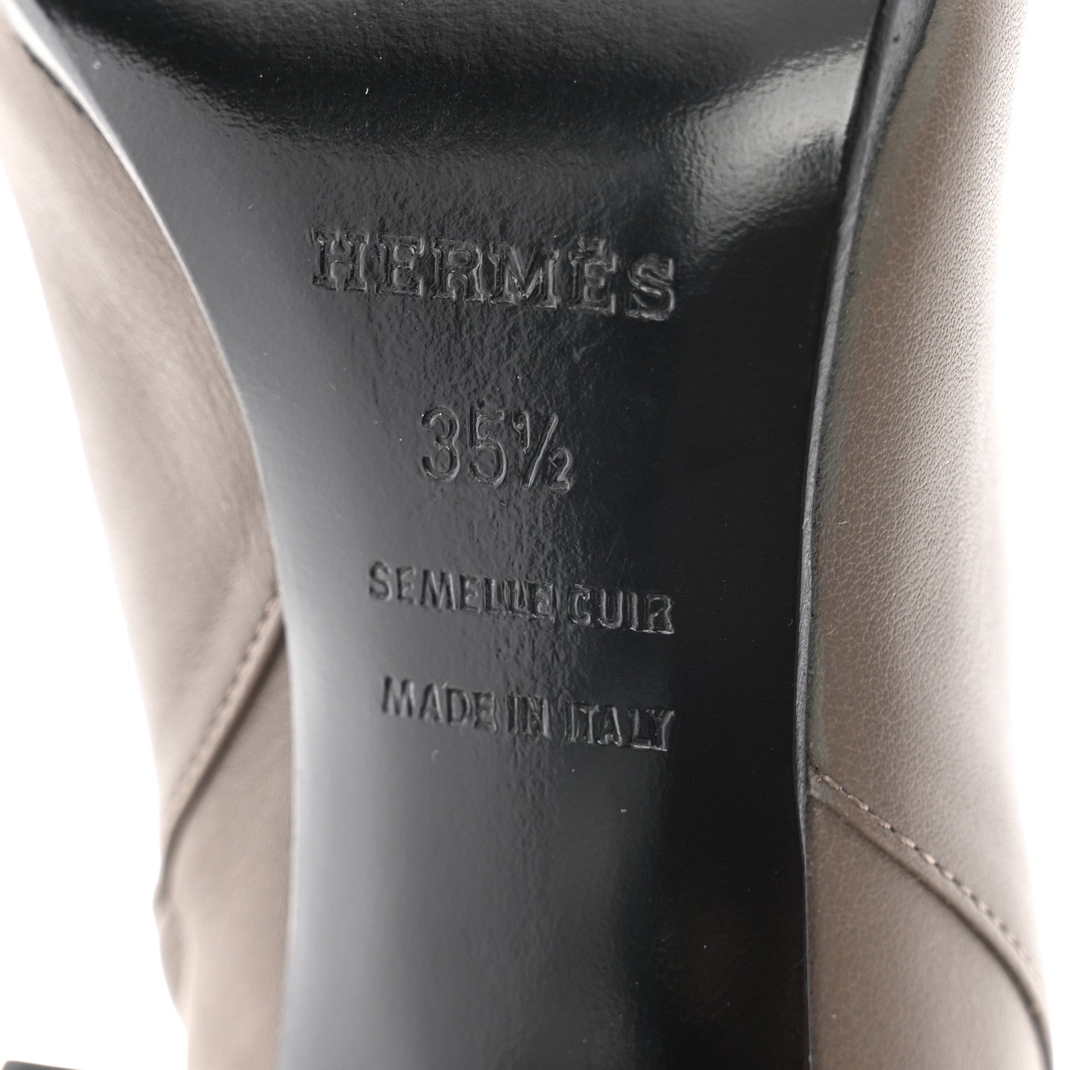 Hermes Calfskin Joueuse Ankle Boots 35.5 Etain 7 of 8