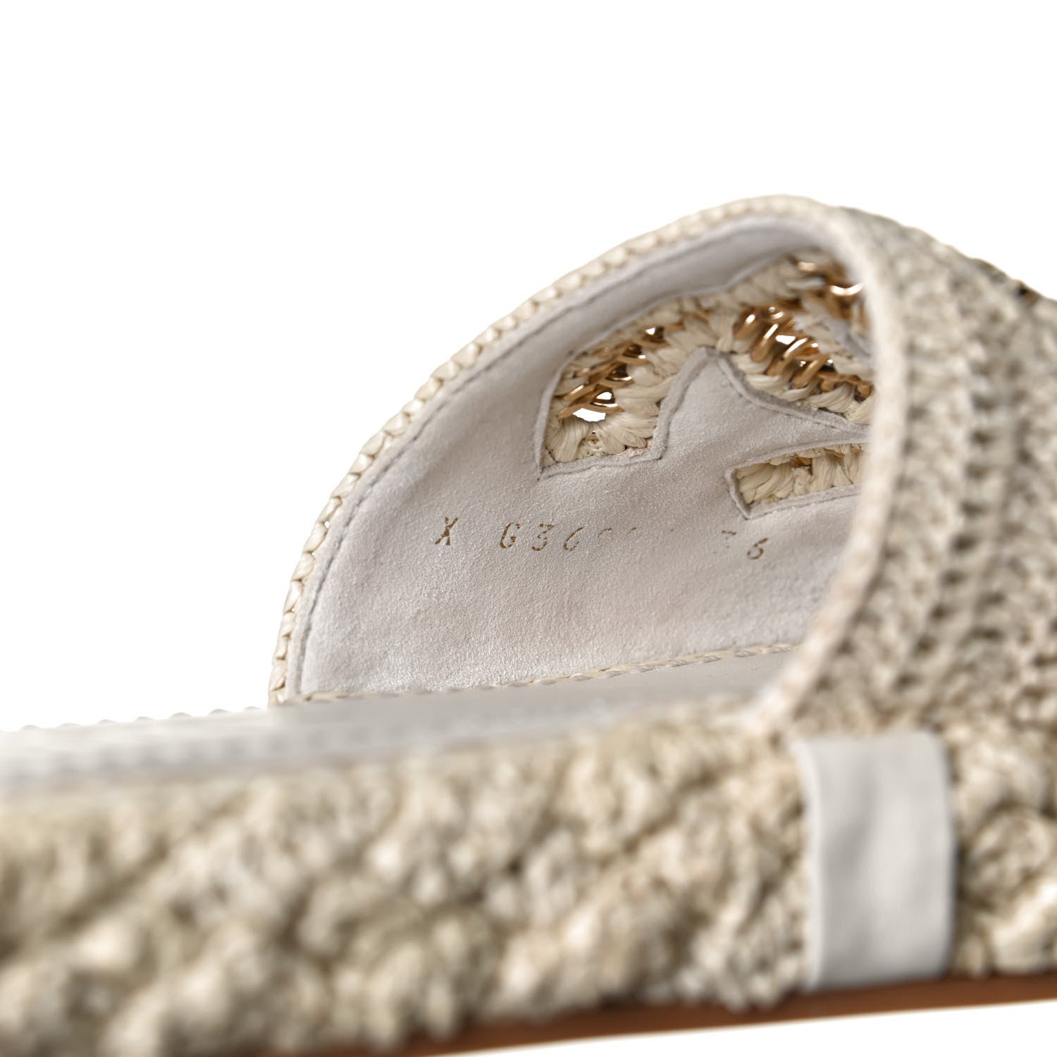 Chanel Raffia CC Espadrille Slip On Sandals 36 Beige 10 of 12