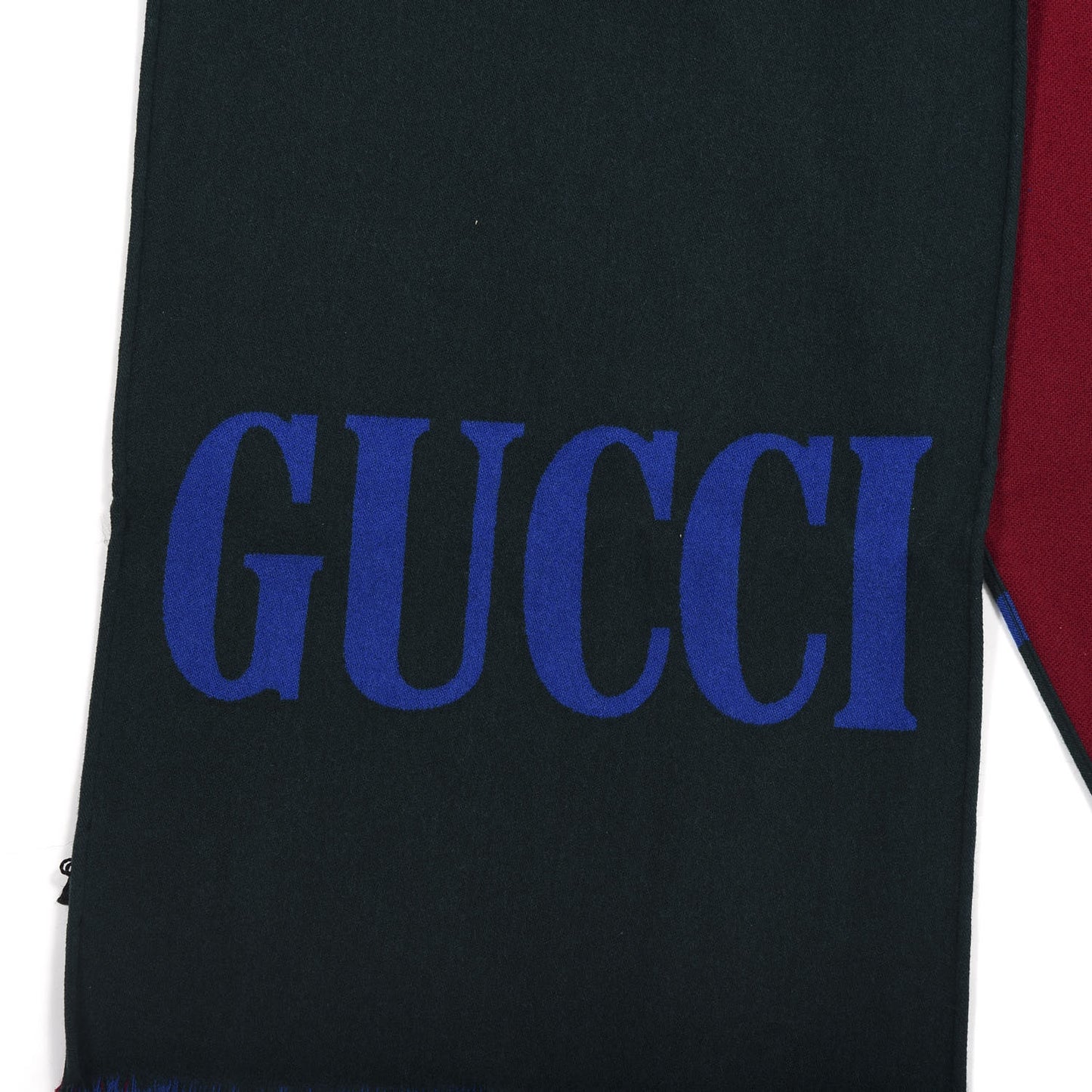 Wool Silk Guccium Scarf Petroleum Blue Bordeaux