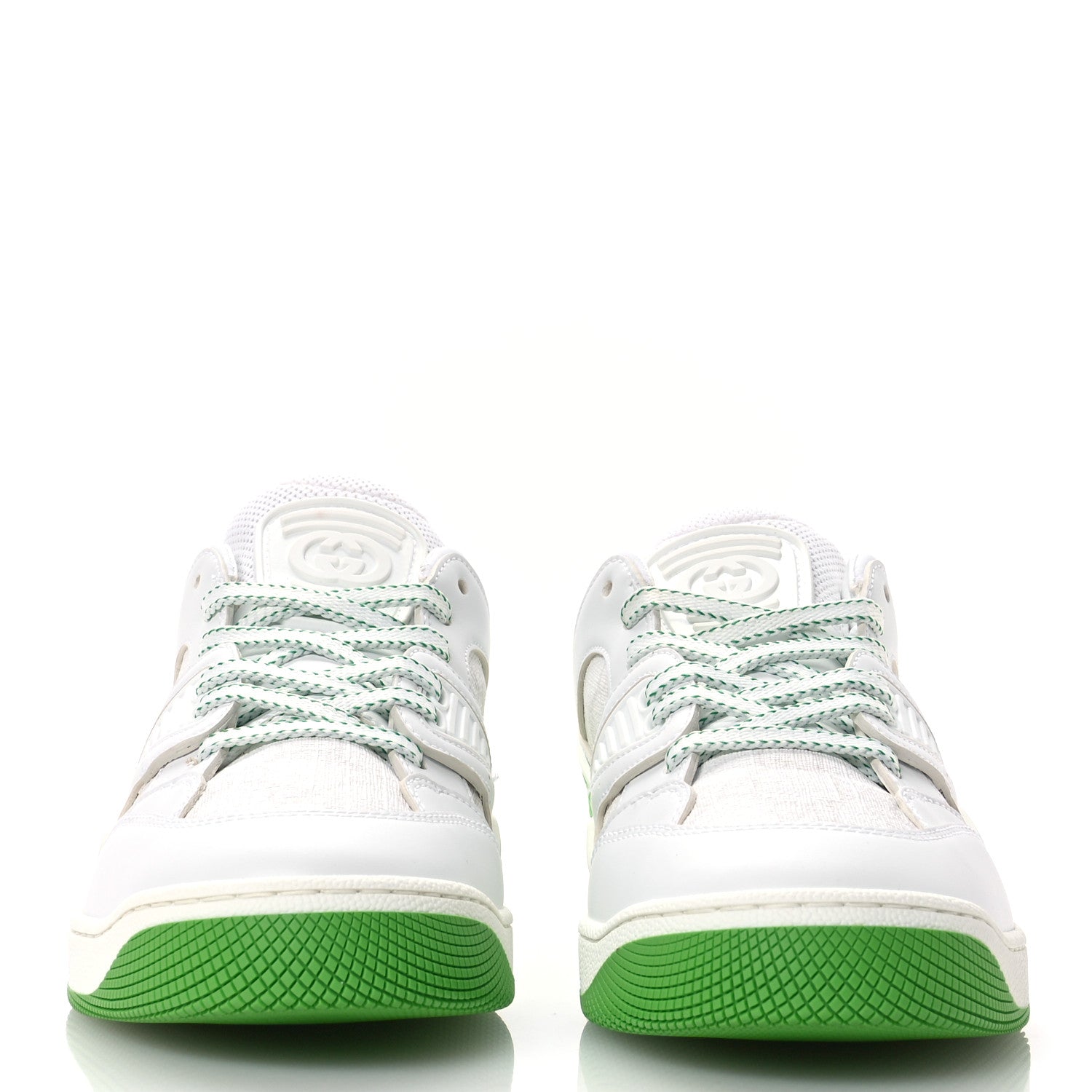 Gucci Demetra GG Supreme Monogram Womens Basket Low Top Sneakers 37.5 Great White Green 3 of 9