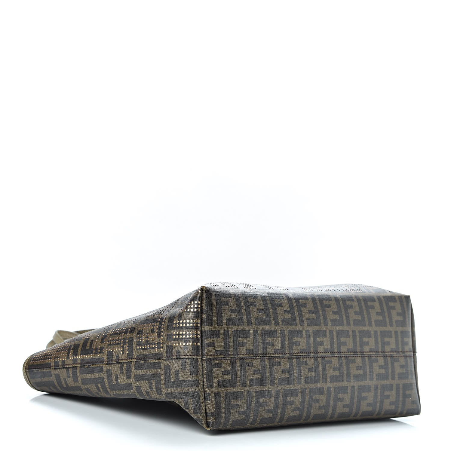 Fendi Zucca Lampo Studded Roll Tote Tobacco 4 of 12