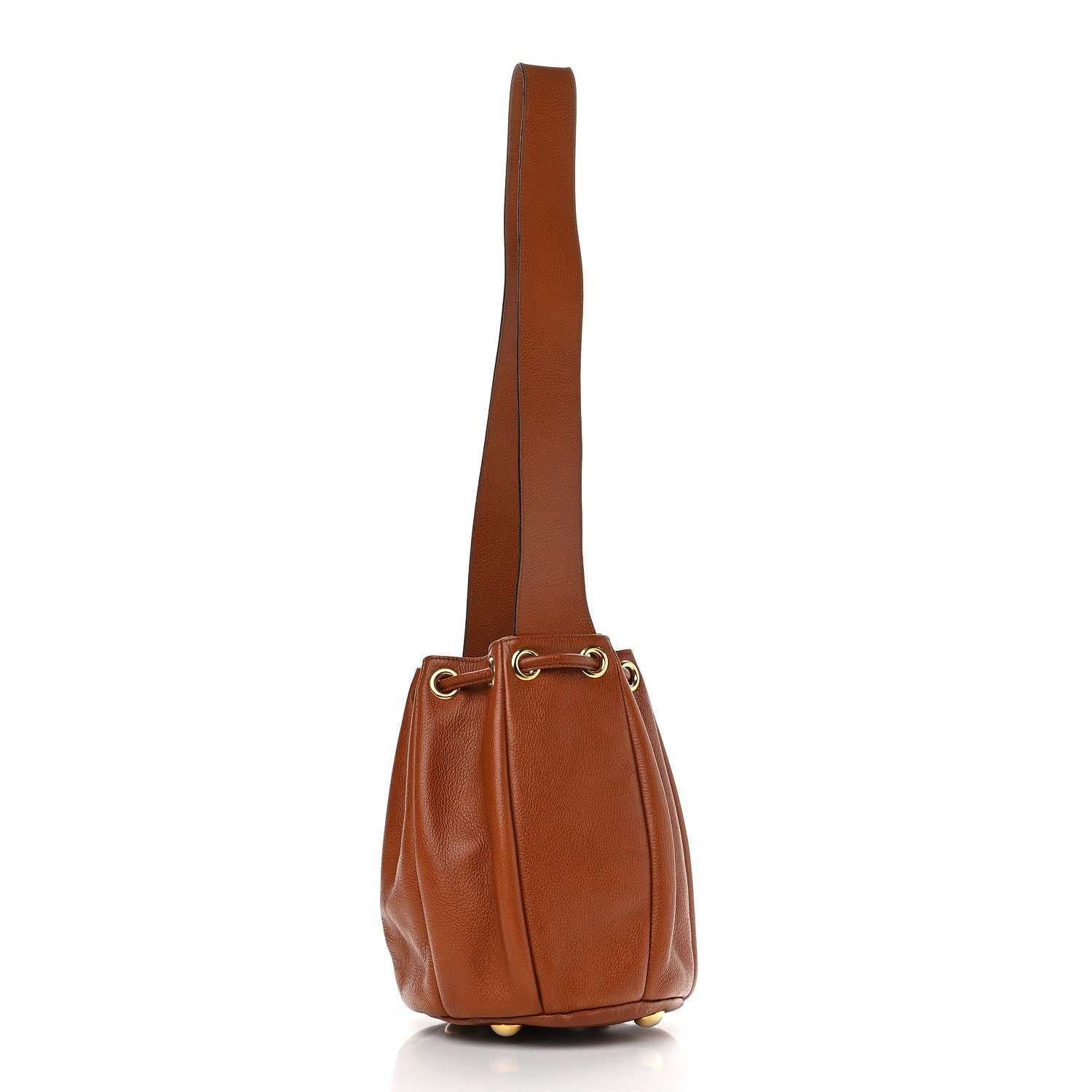 Saint Laurent Calfskin Bucket Bag Tan 2 of 8