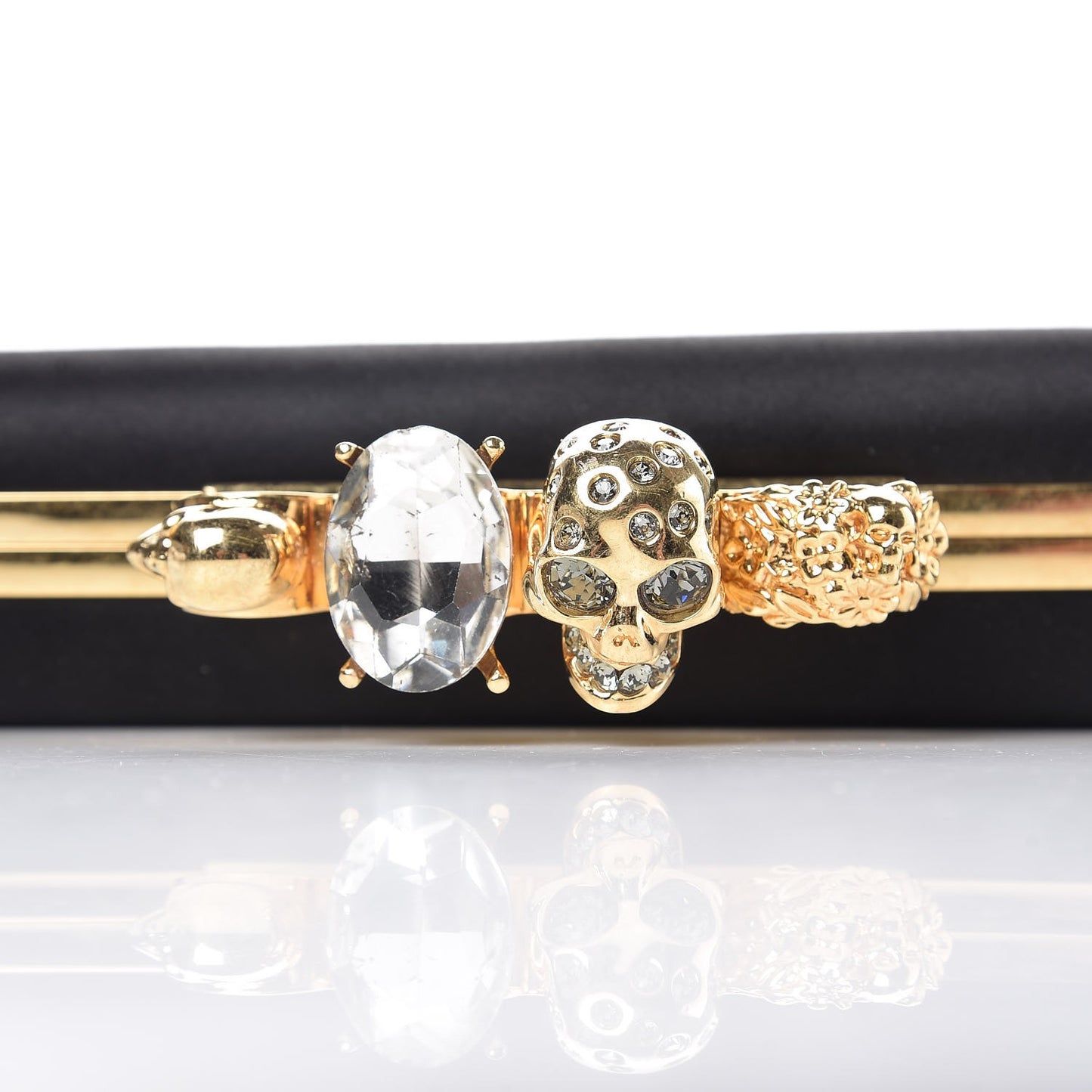 Silk Knucklebox Clutch Black