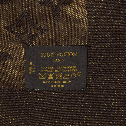 Louis Vuitton Silk Lurex Wool Monogram Shine Shawl Brown 5 of 5