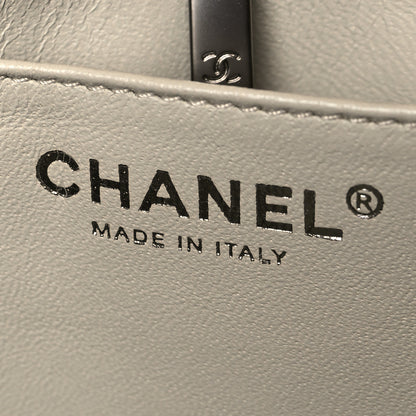 Chanel Crinkled Patent Quilted Jumbo Single Flap Light Beige 6 of 13