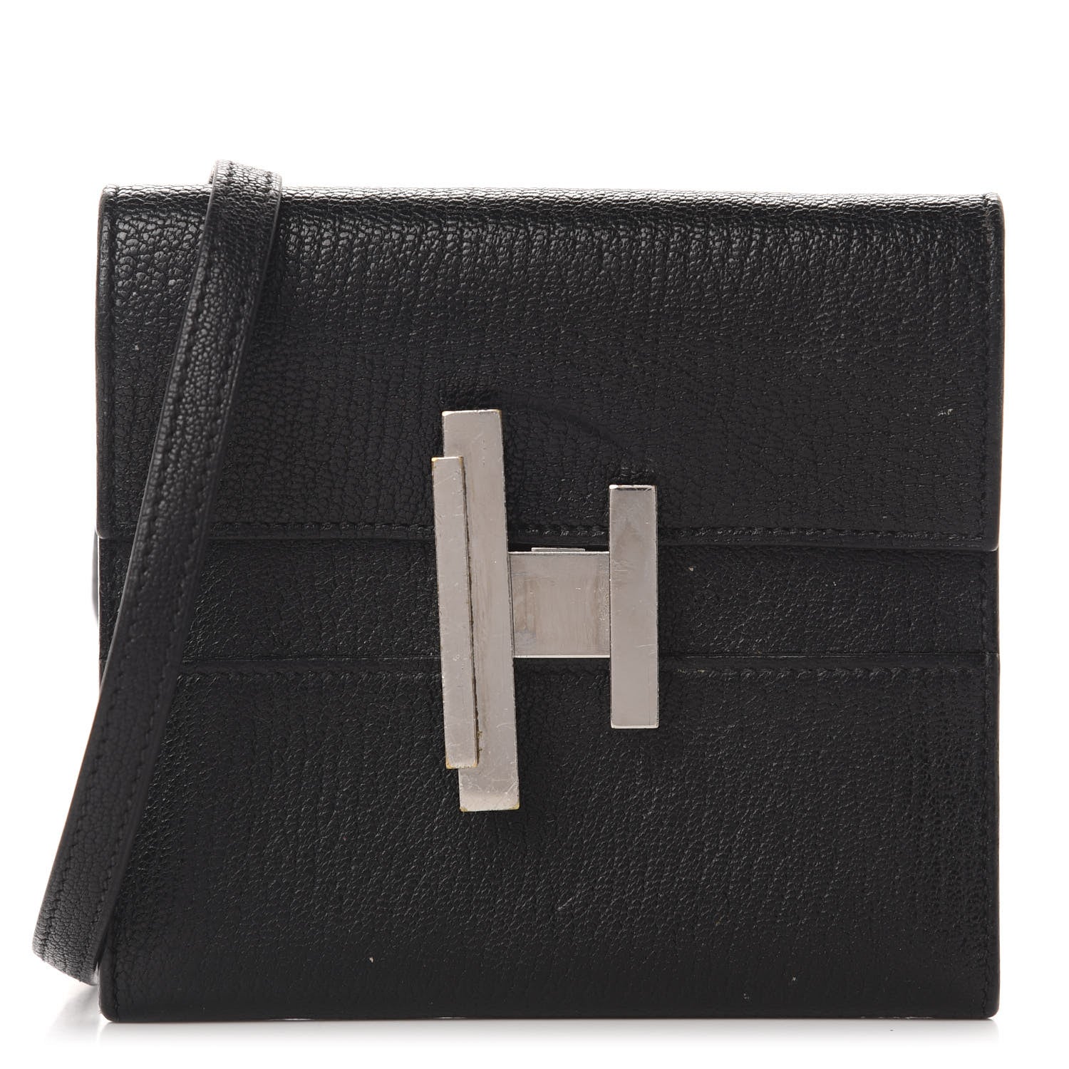 Hermes Chevre Chamkila Mini Cinhetic Wallet Black 1 of 13