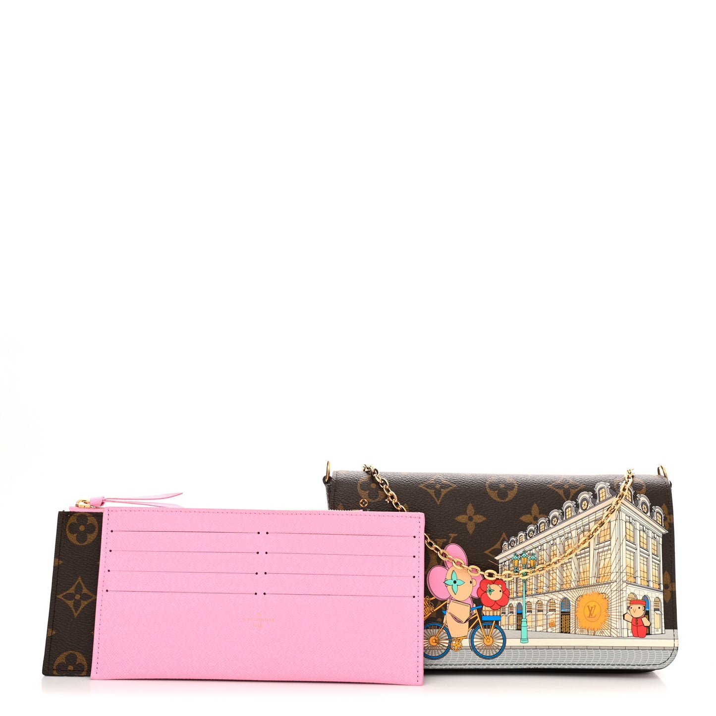 Monogram 2022 Christmas Animation Paris Pochette Felicie Chain Wallet Pink