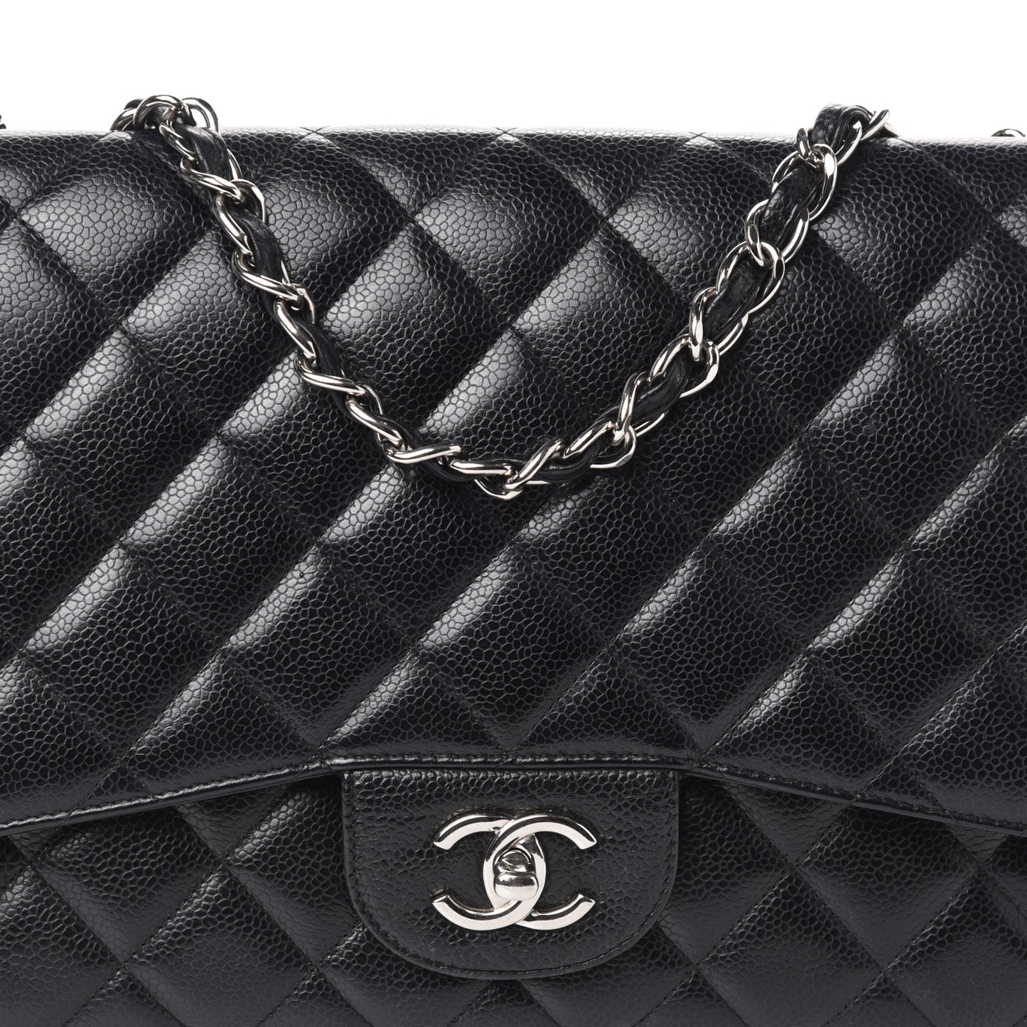 Caviar Quilted Jumbo Single Flap Black