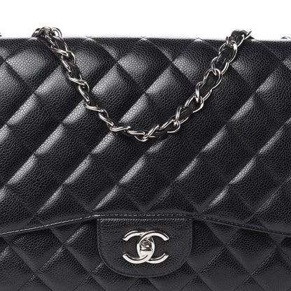 Chanel Caviar Quilted Jumbo Single Flap Black 8 of 10