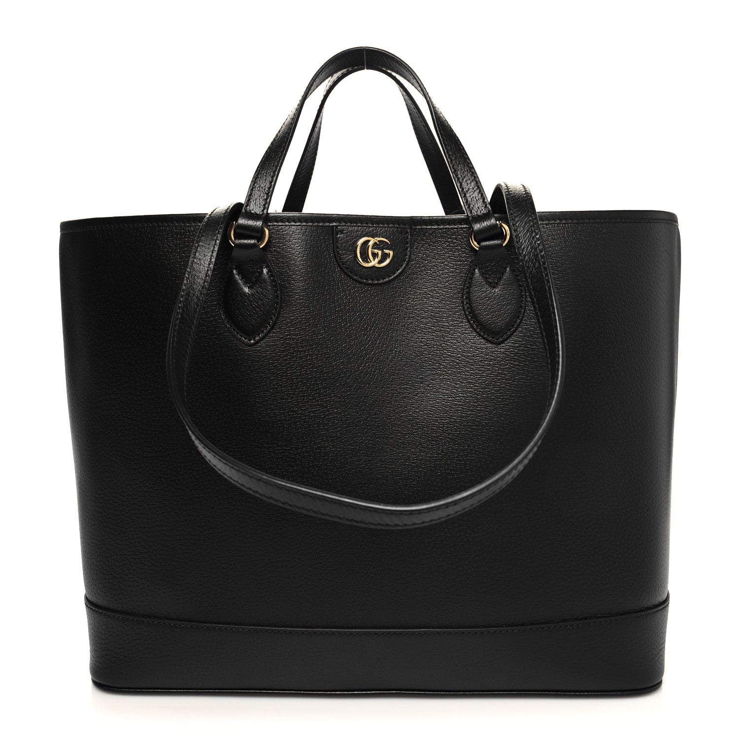 Gucci Textured Dollar Calfskin Medium Ophidia Shoulder Tote Bag Black 1 of 10