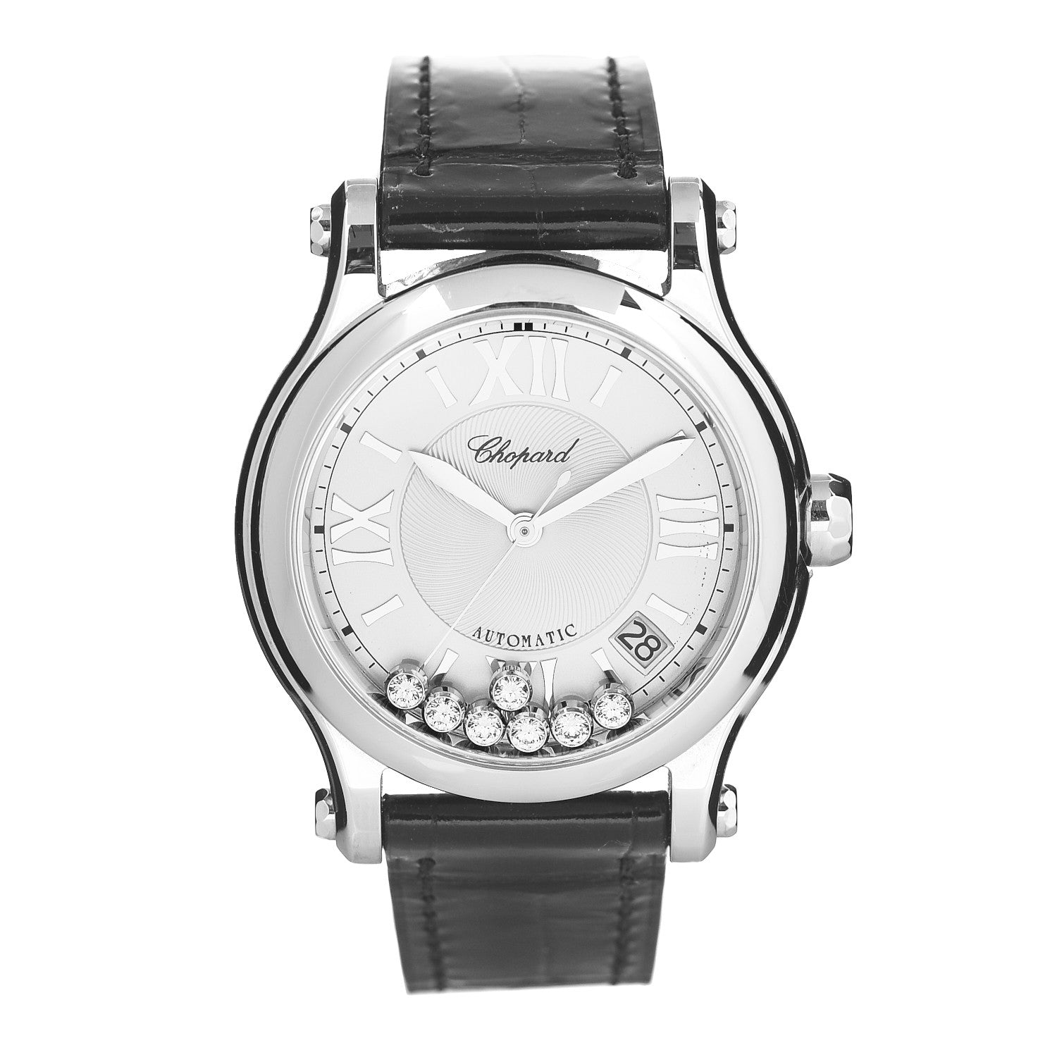 Chopard Stainless Steel Alligator 7 Diamond 36mm Happy Sport Automatic Watch 1 of 5