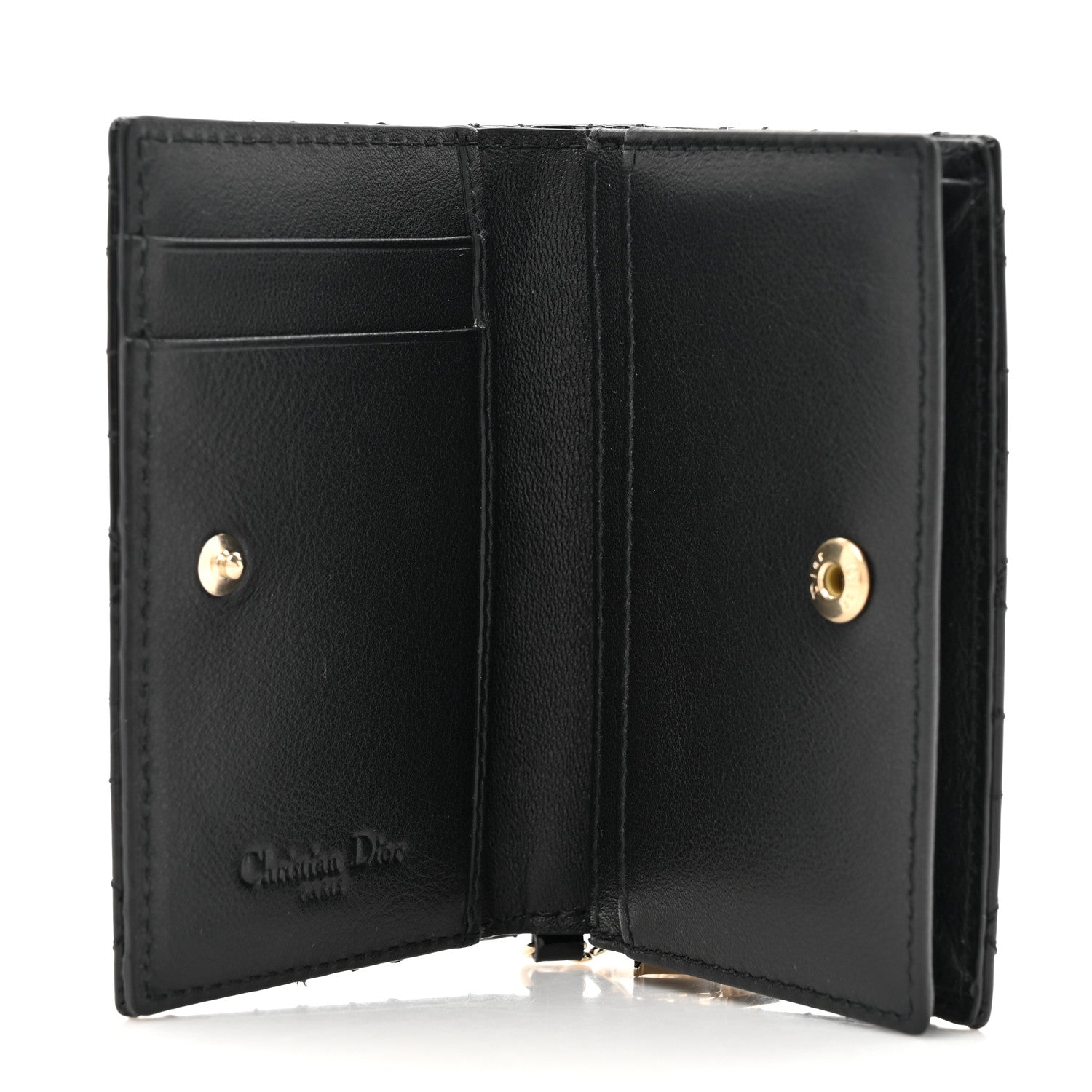Christian Dior Patent Cannage Small Lady Dior Flap Card Holder Black 5 of 9
