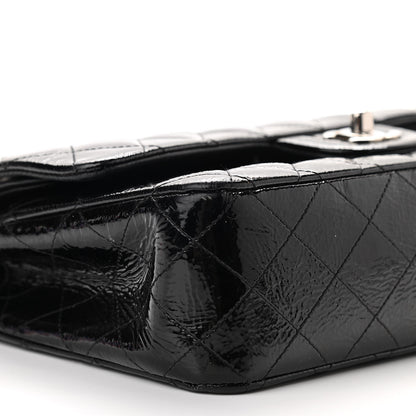 Chanel Distressed Patent Quilted Medium Double Flap Black 9 of 14