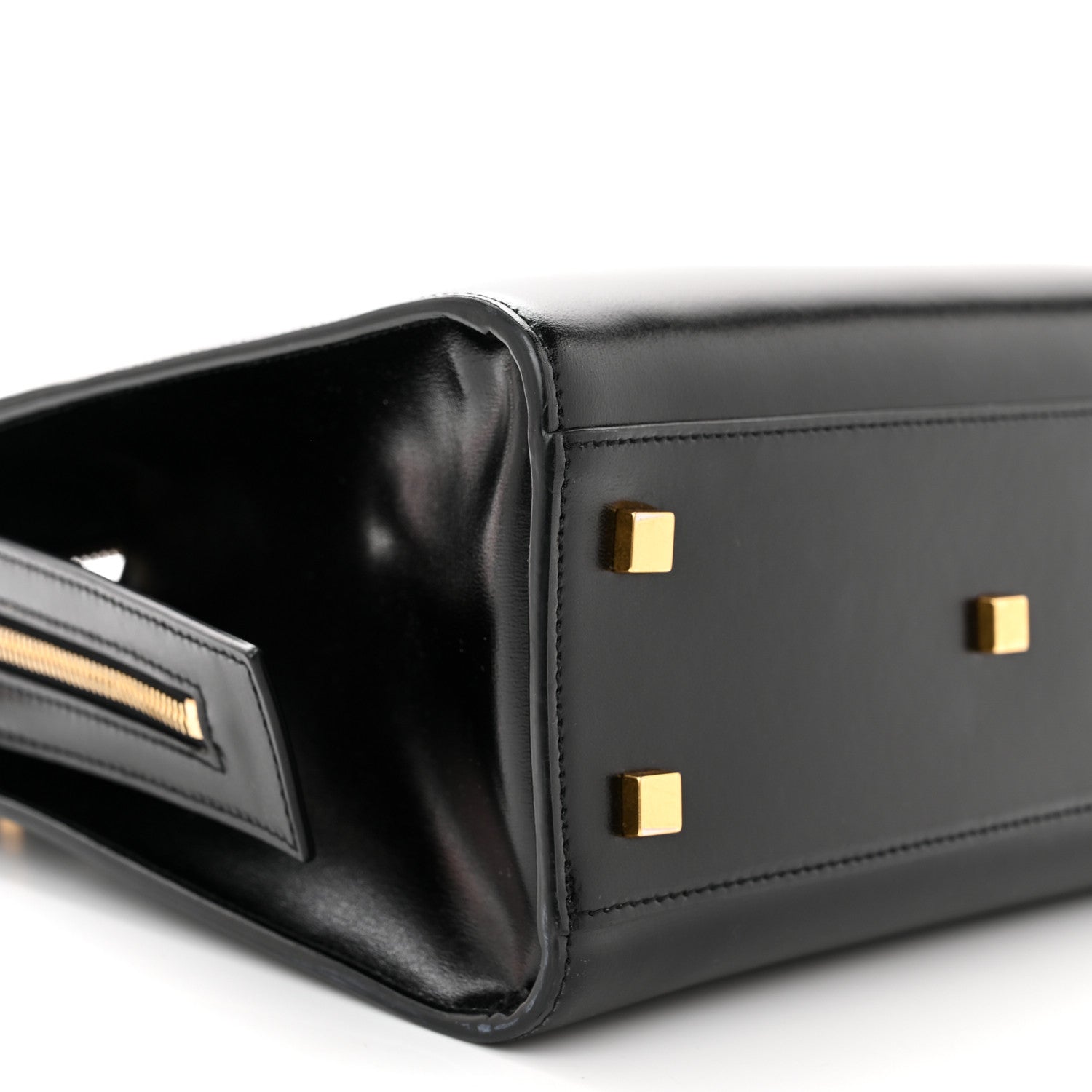 Saint Laurent SAINT LAURENT Shiny Calfskin Small Uptown Tote Black 9 of 10