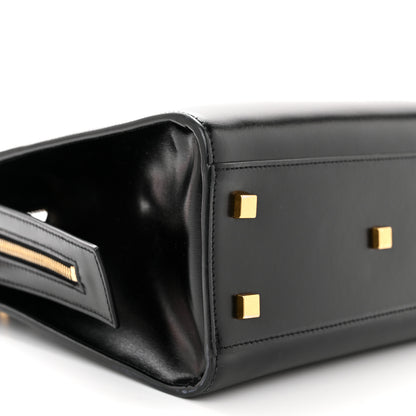 Saint Laurent SAINT LAURENT Shiny Calfskin Small Uptown Tote Black 9 of 10