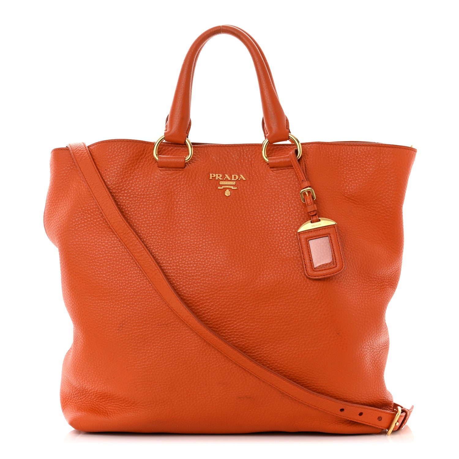Prada Vitello Daino Shopping Tote Papaya 1 of 11