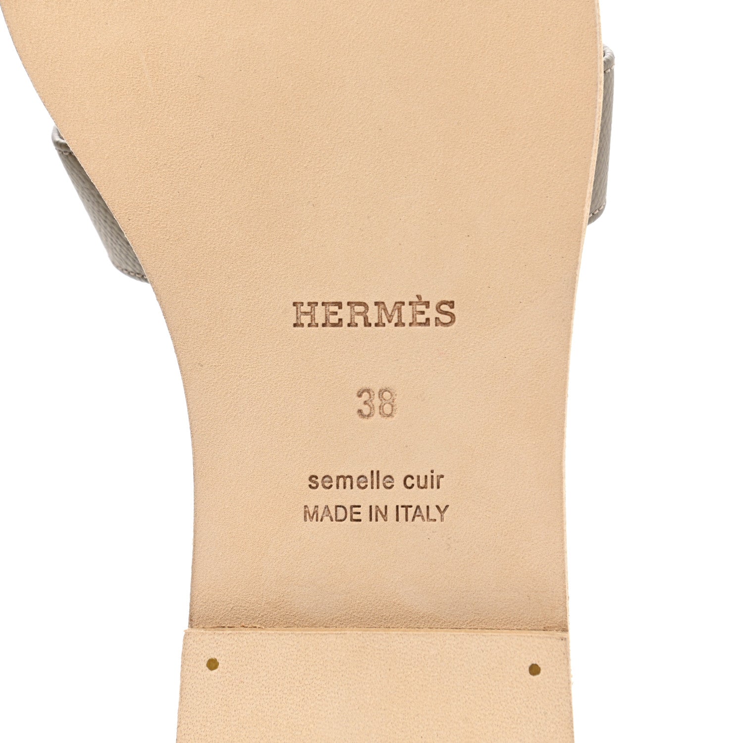 Hermes Epsom Oran Sandals 38 Etoupe 6 of 9