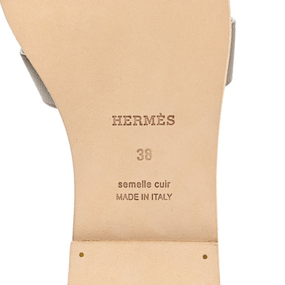 Hermes Epsom Oran Sandals 38 Etoupe 6 of 9