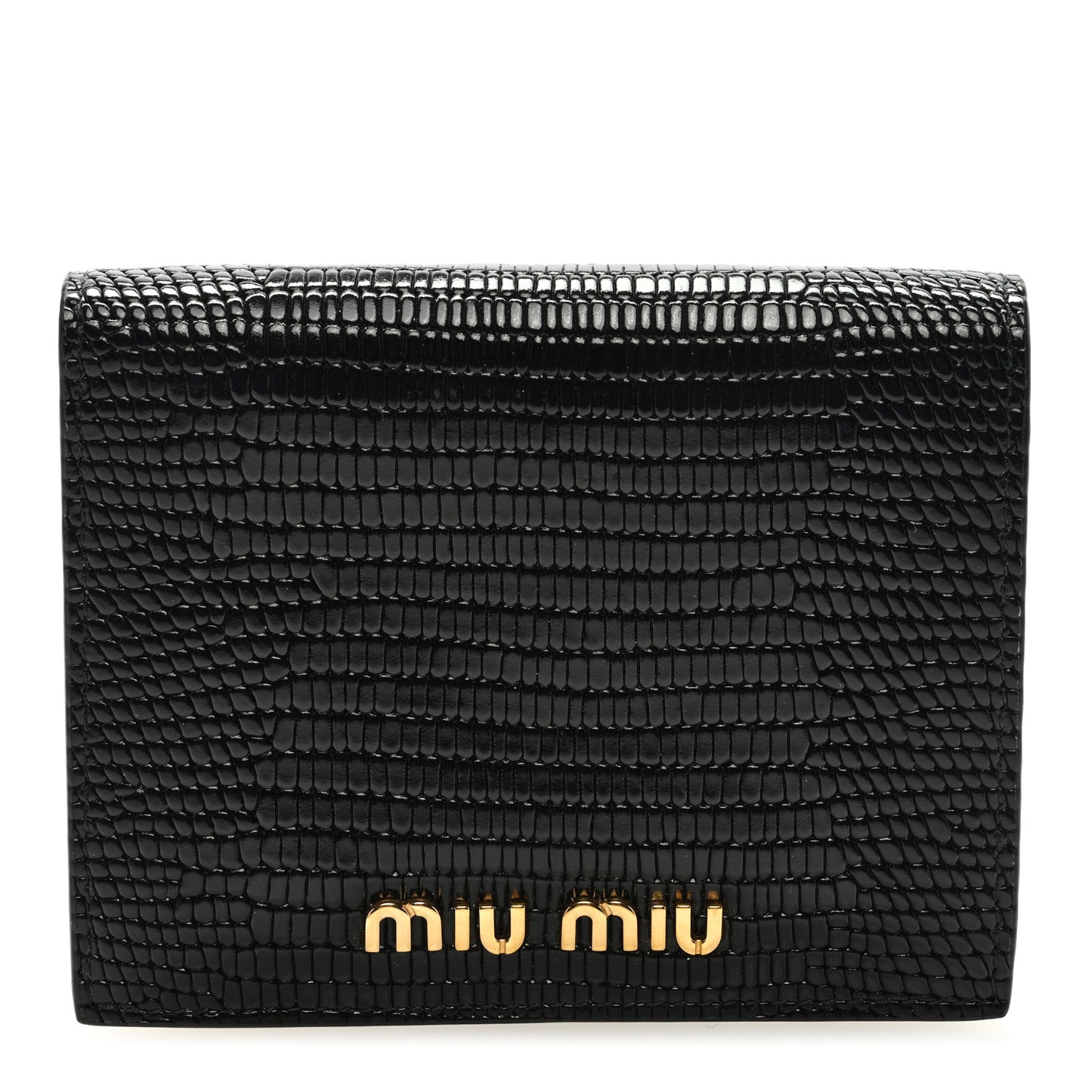 Vernice Lizard Embossed Wallet Black