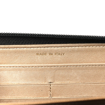 Chanel Lambskin Camellia Embossed Large Zip Around Gusset Wallet Black 7 of 8