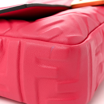 Fendi Nappa FF 1974 Embossed Baguette Lampone 11 of 12