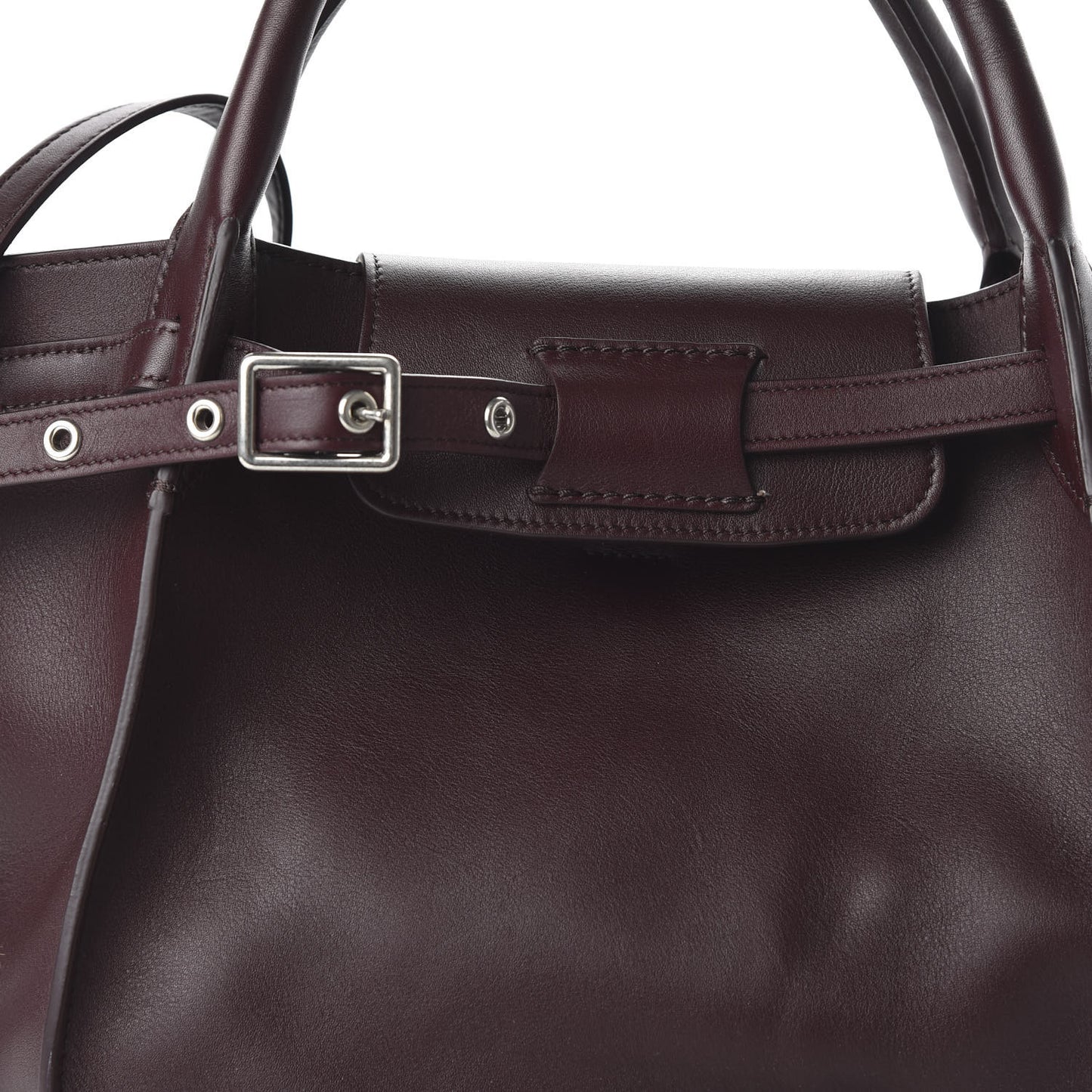Supple Grained Calfskin Small Big Bag Wine