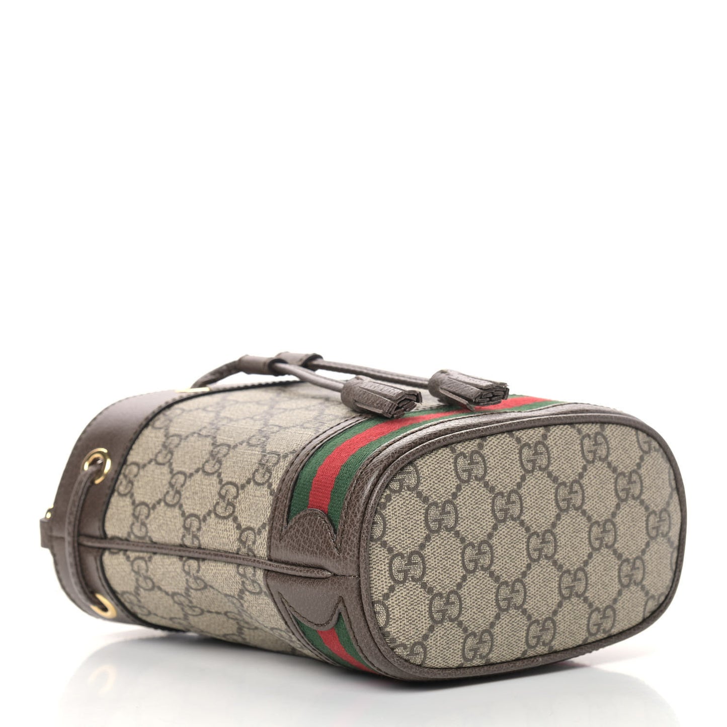 GG Supreme Monogram Web Mini Ophidia Bucket Bag Brown