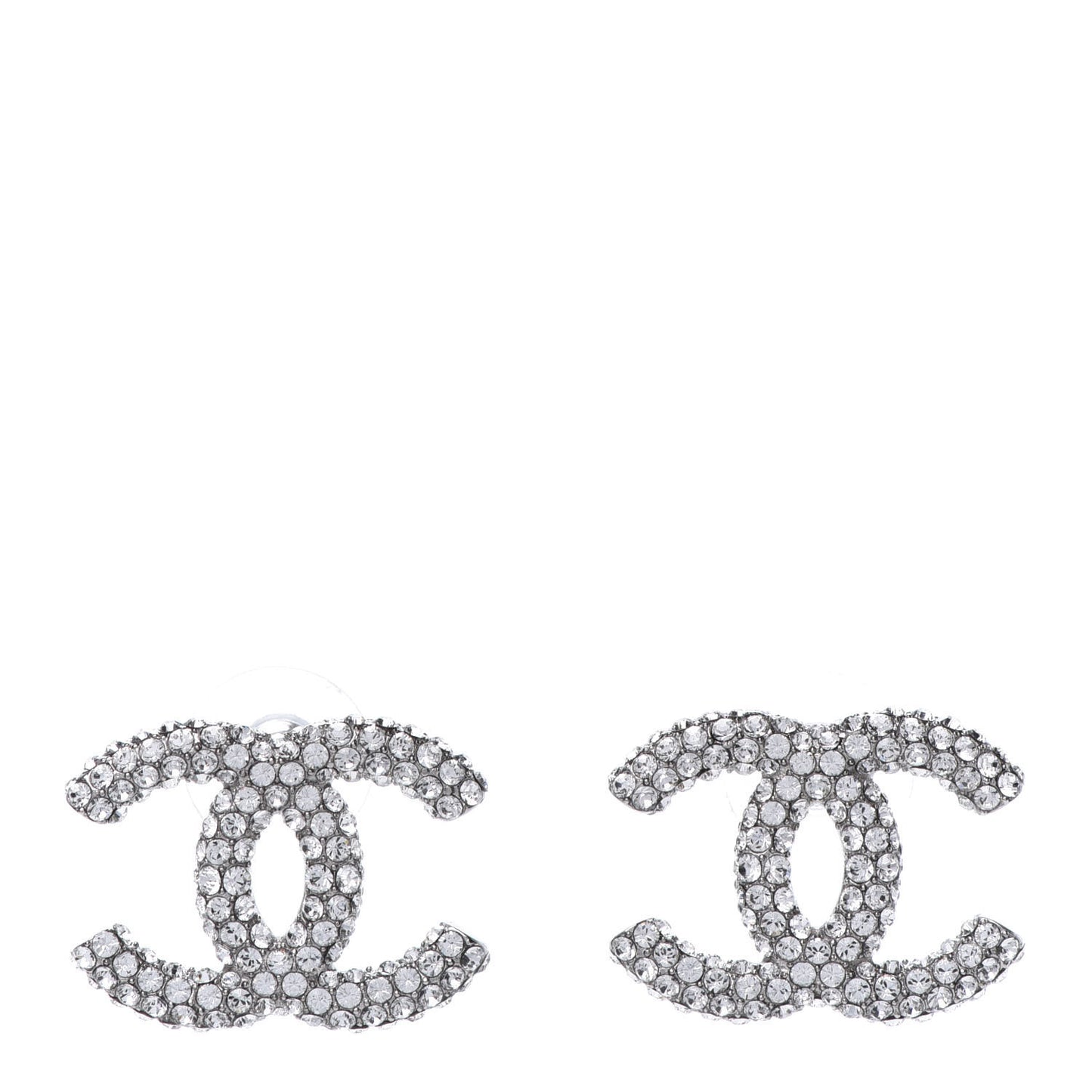 Crystal CC Earrings Silver