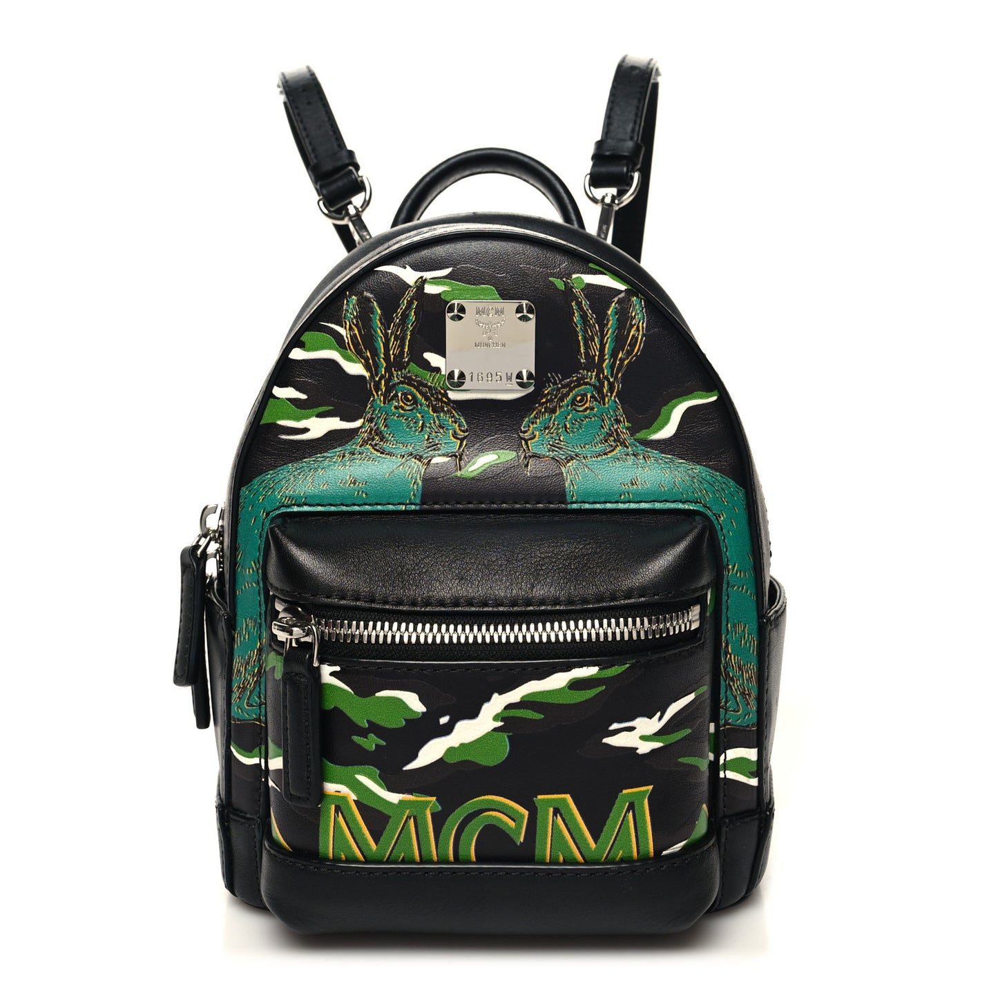 Calfskin Pop Rabbit Mini Backpack Black