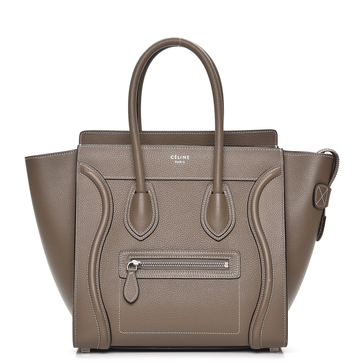 Celine Drummed Calfskin Micro Luggage Souris 1 of 10