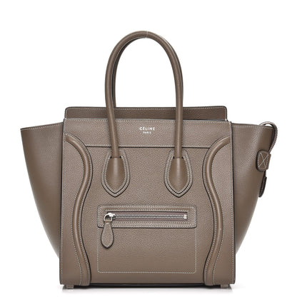 Celine Drummed Calfskin Micro Luggage Souris 1 of 10