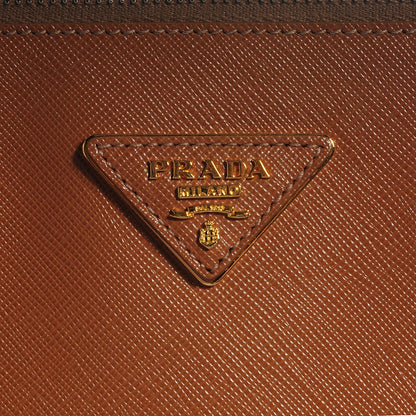 Prada Saffiano Lux Large Double Zip Tote Caramel 7 of 10