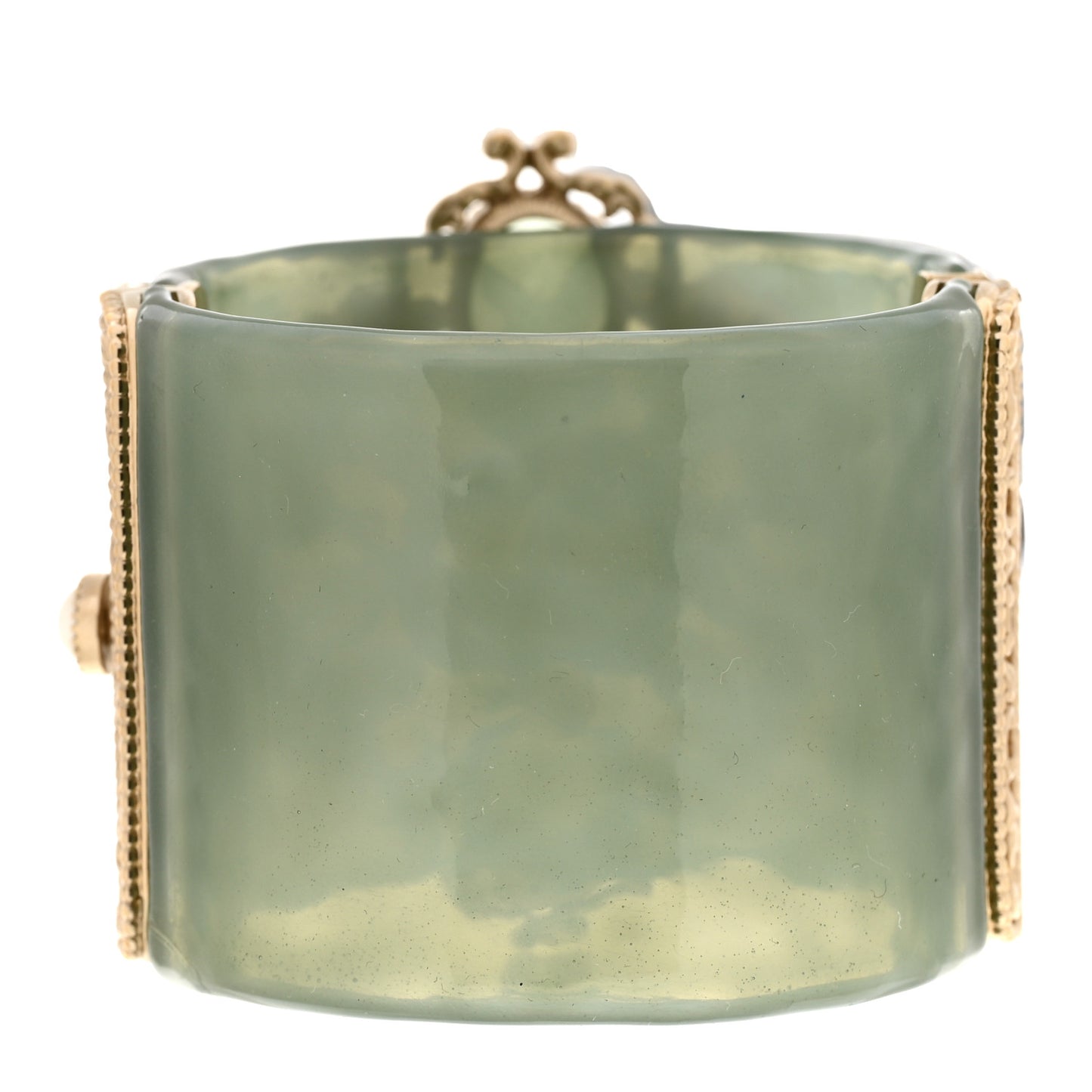 Resin Gripoix Pearl CC Cuff Green