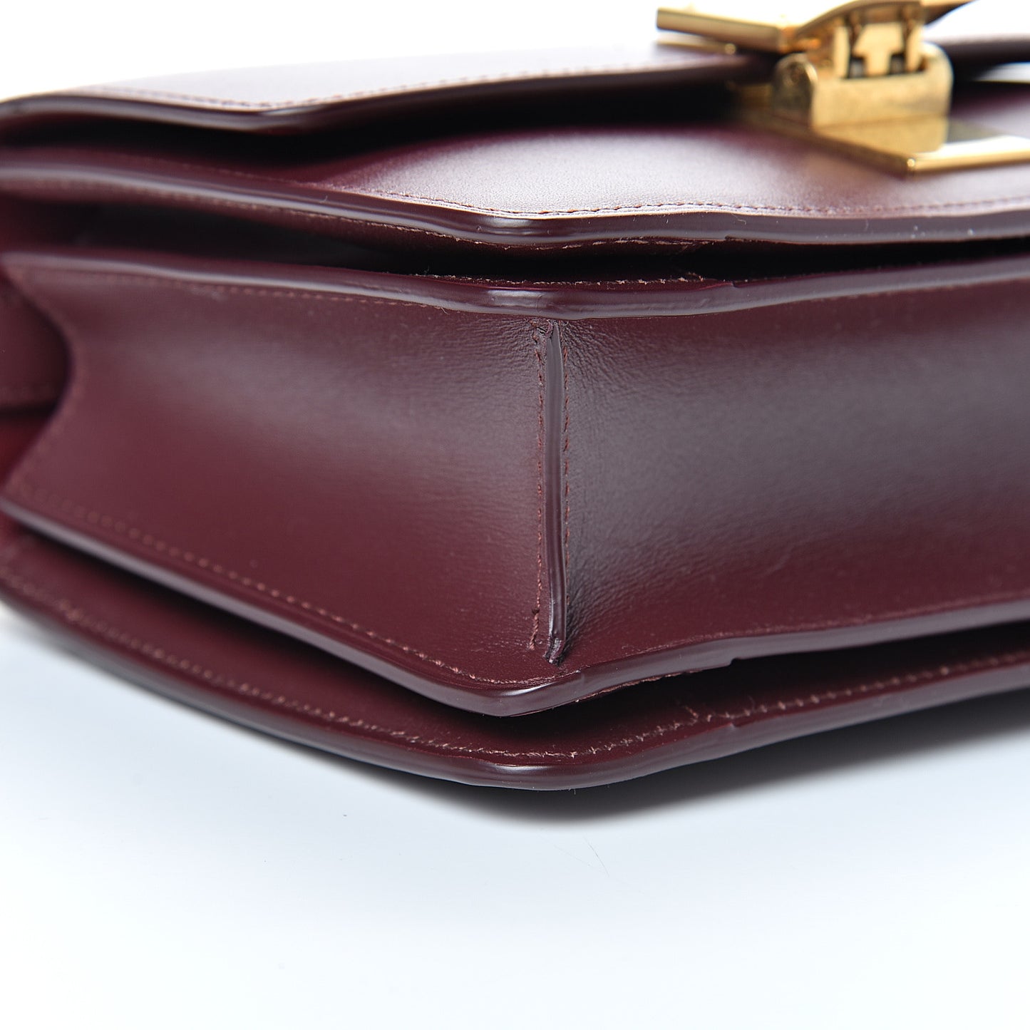 Box Calfskin Small Classic Box Flap Bag Burgundy