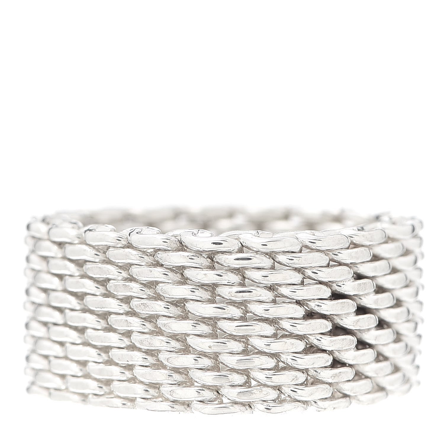 Tiffany Sterling Silver Somerset Mesh Ring 50 5.5 2 of 4