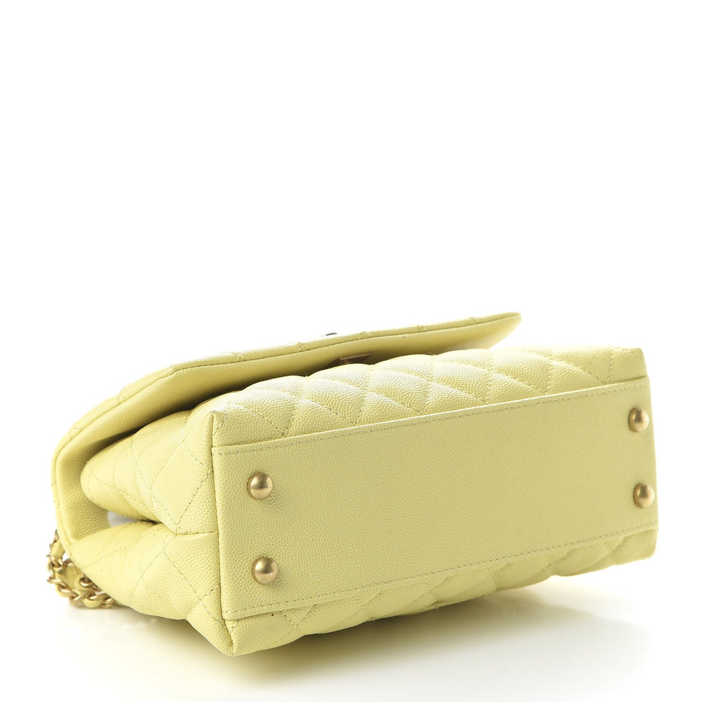 Caviar Quilted Mini Coco Handle Flap Yellow