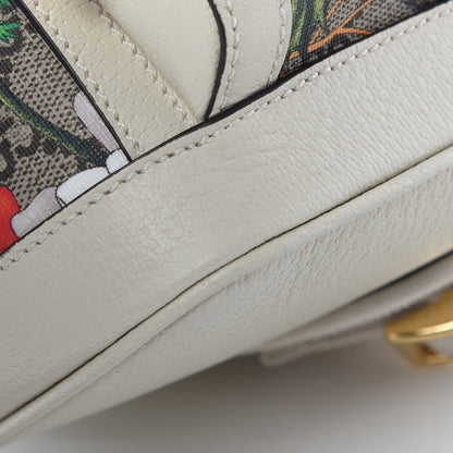 Gucci GG Supreme Monogram Flora Web Small Ophidia Day Backpack White 10 of 11