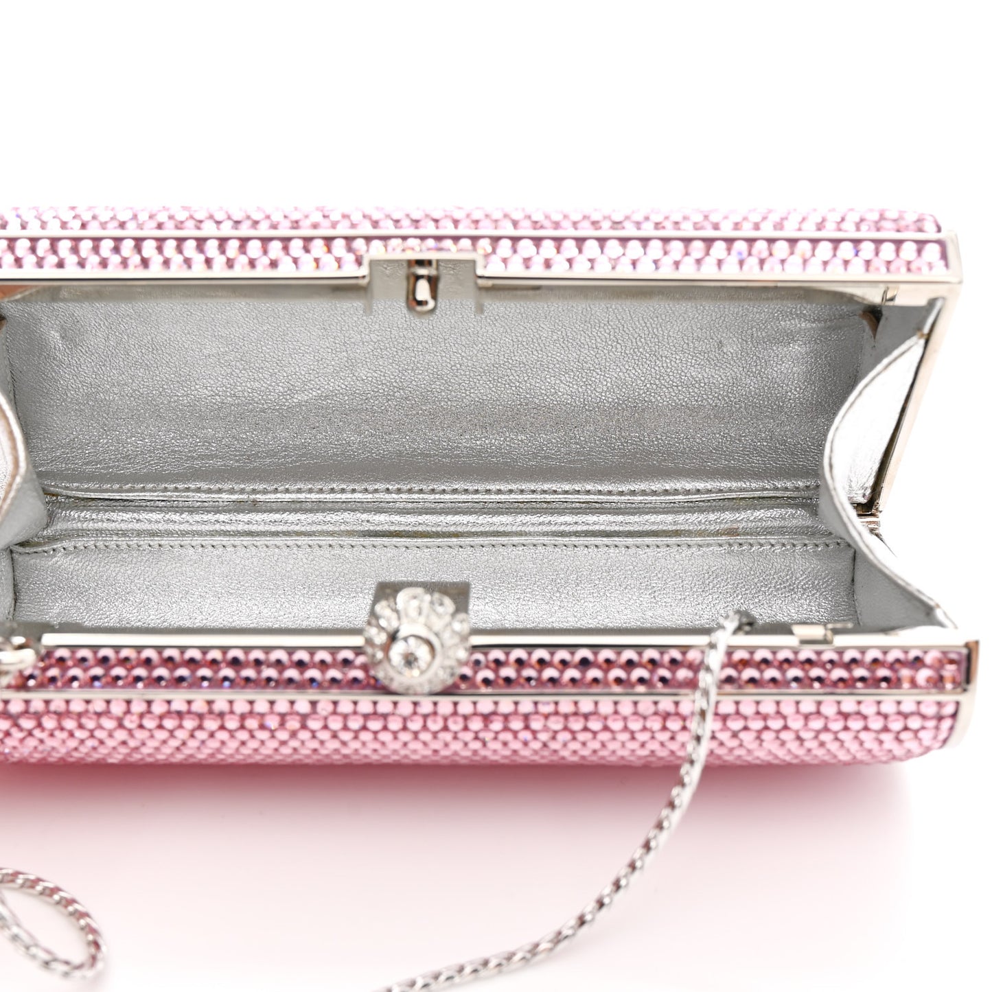 Swarovski Crystal Minaudiere Clutch Pink