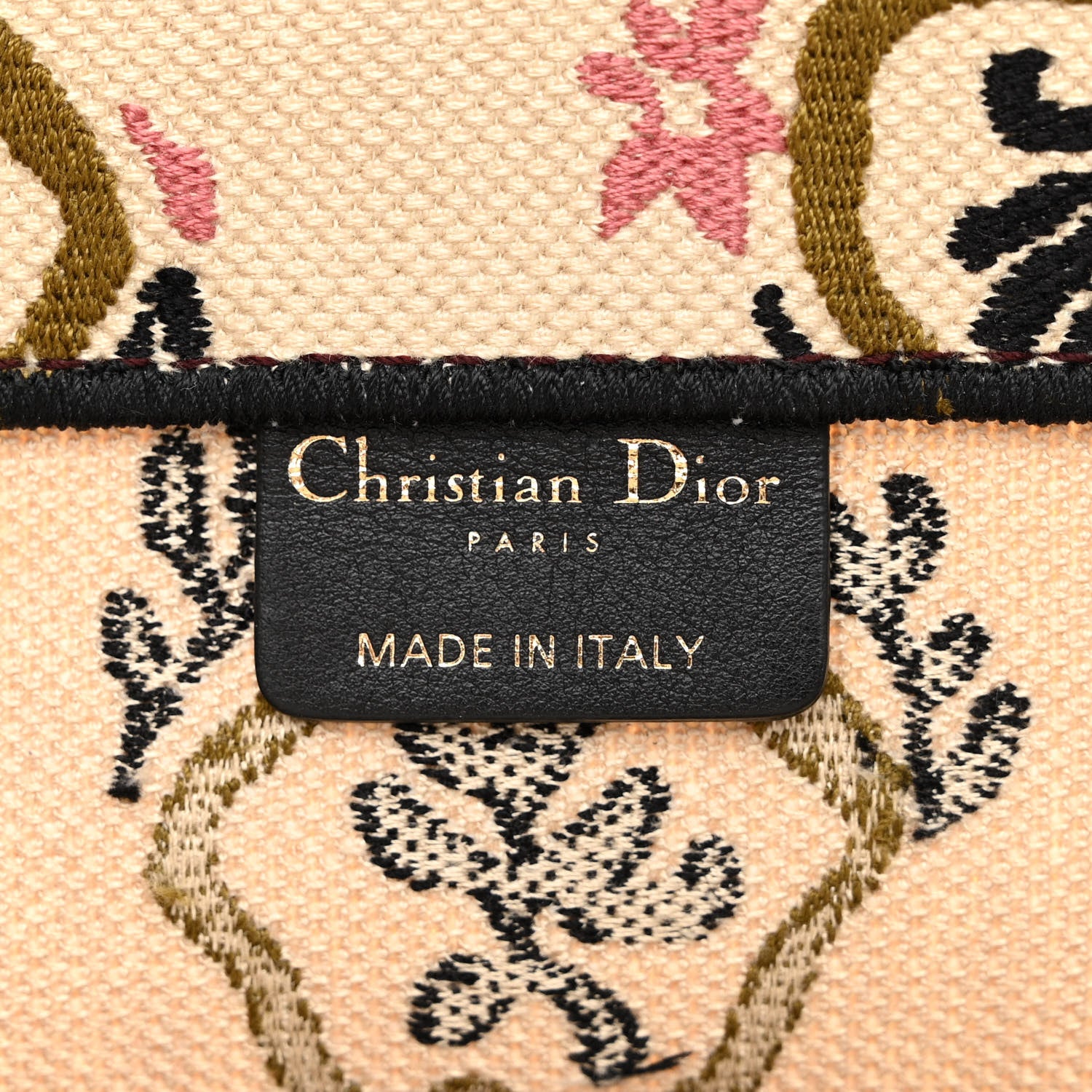 Christian Dior Canvas Embroidered Geometric Medium Book Tote Multicolor 6 of 18