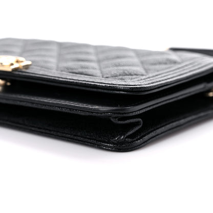 Chanel Caviar Quilted Boy Wallet On Chain WOC Black 11 of 17