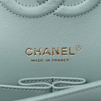 Chanel Caviar Quilted Medium Double Flap Light Blue 6 of 10