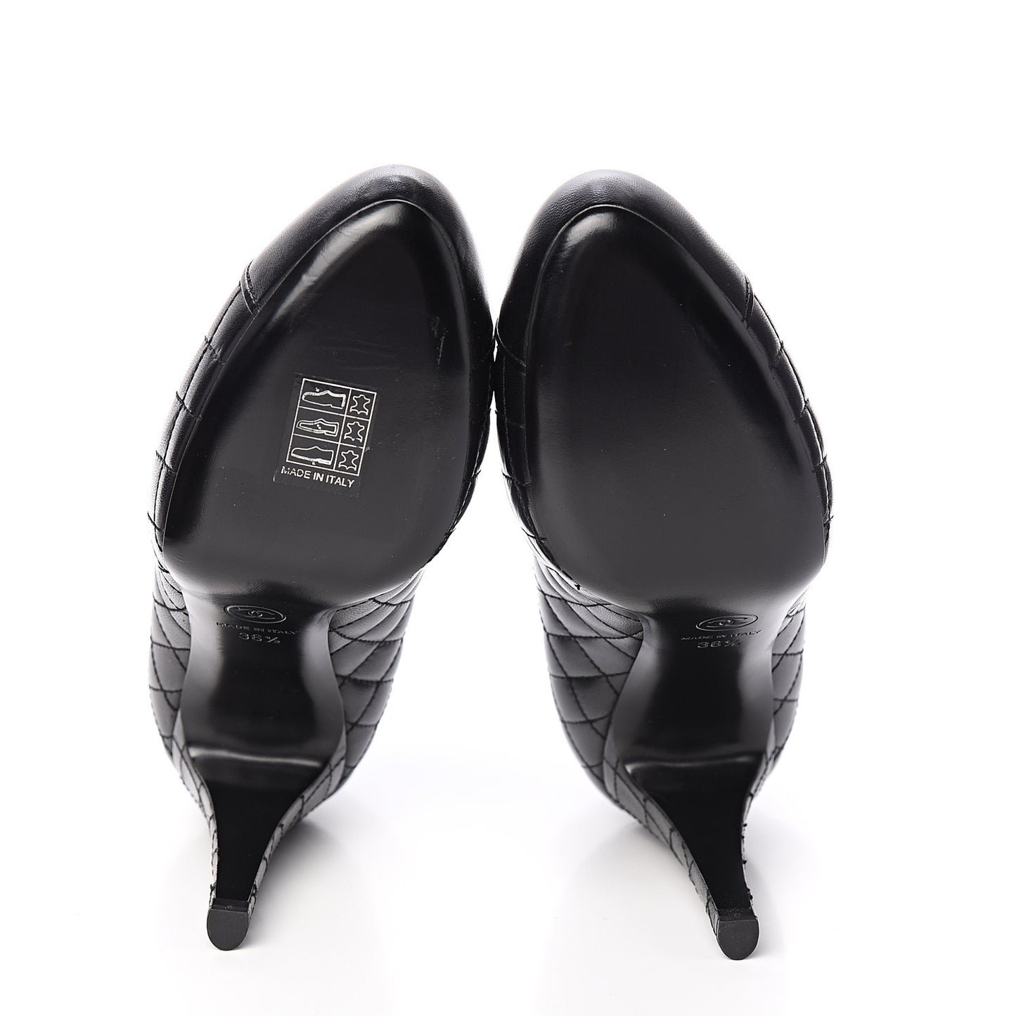 Lambskin Quilted Cap Toe Pumps 36.5 Black